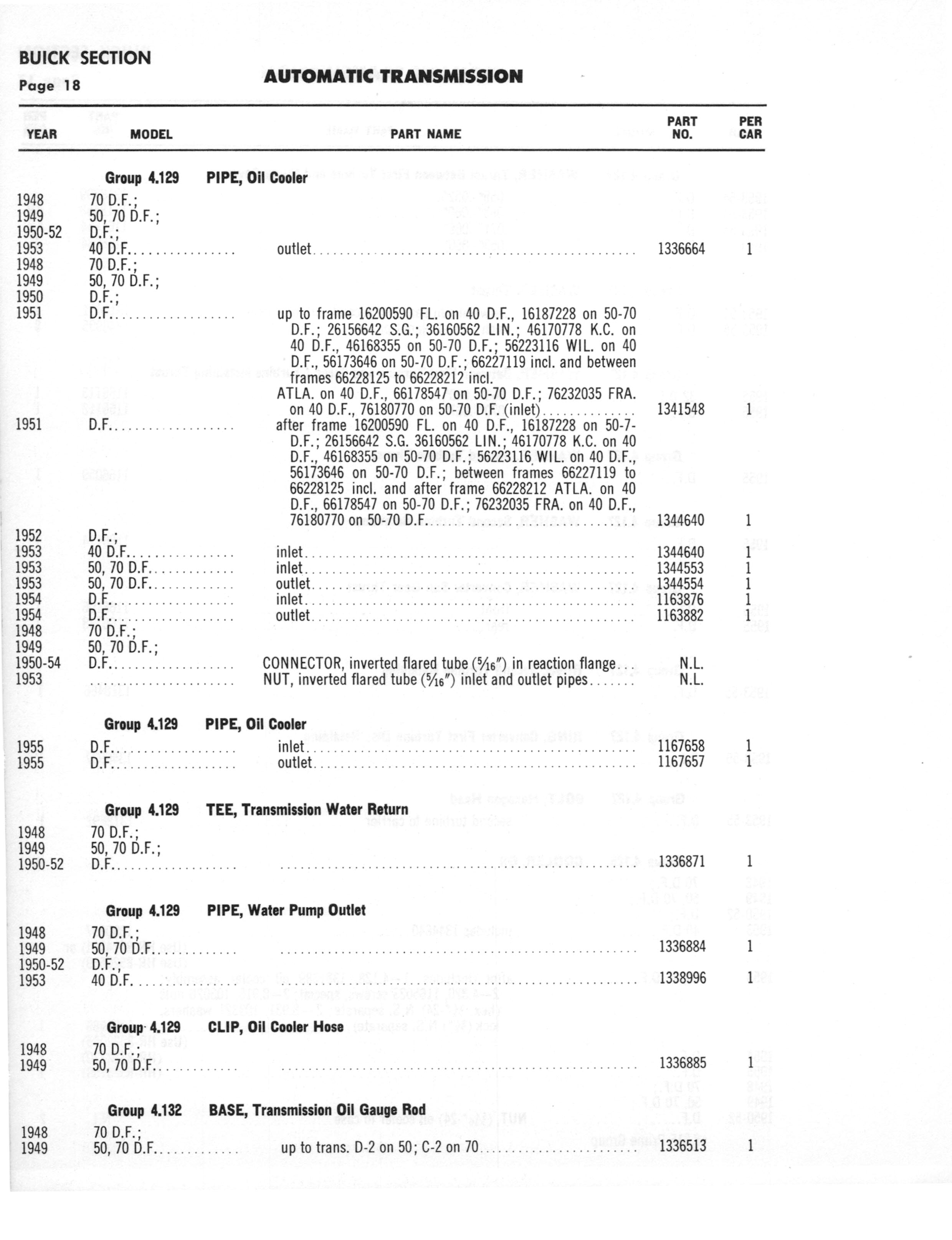 A3010 Automatic Transmission Parts Catalog HydraMatic, PowerGlide